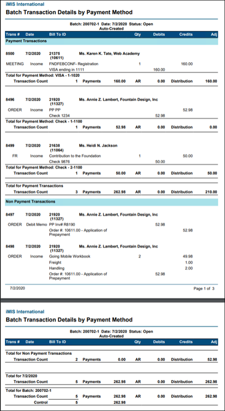 Viewing the Batch Transaction Details by Payment Method report